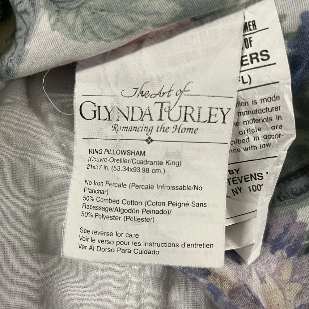 Glynda Turley's 2 Pillow‎ Shams Flower Garden King Tulip Hydrangea Iris Shabby